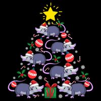 Opossum Possum Lover Christmas Tree Costume Xmas Gift Flatbill Hat