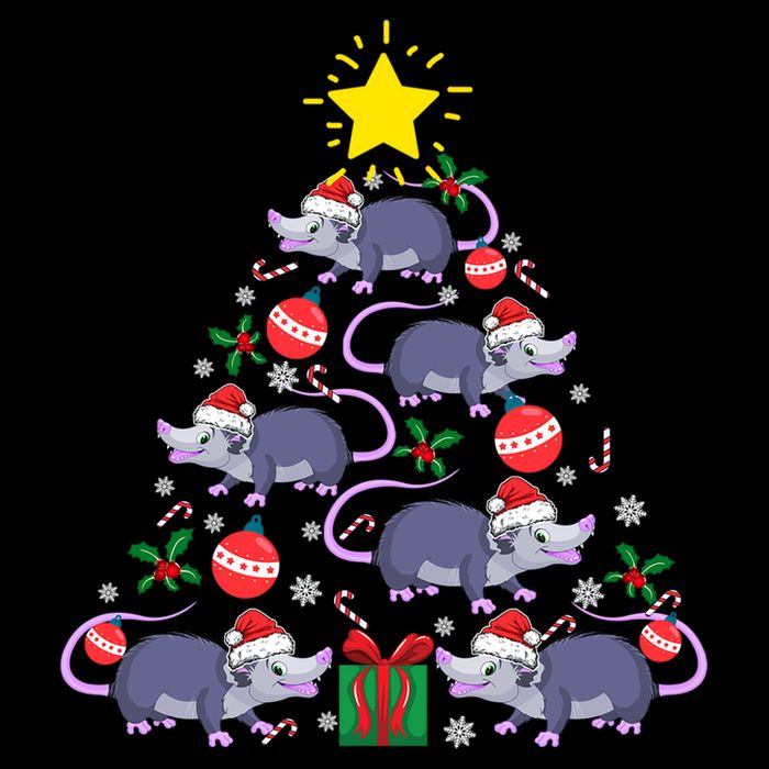 Opossum Possum Lover Christmas Tree Costume Xmas Gift Flatbill Hat