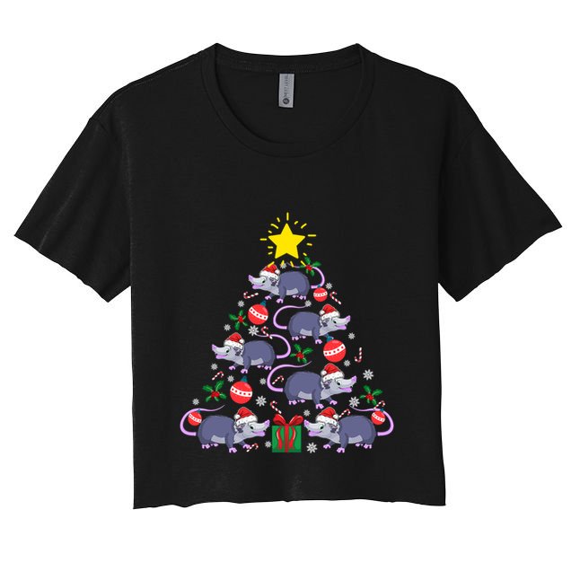 Opossum Possum Lover Christmas Tree Costume Xmas Gift Crop Top