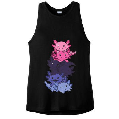 Omnisexual Pride LGBTQ Axolotl  Ladies PosiCharge Tri-Blend Wicking Tank