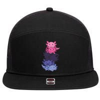 Omnisexual Pride LGBTQ Axolotl  7 Panel Mesh Trucker Snapback Hat