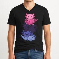 Omnisexual Pride LGBTQ Axolotl  V-Neck T-Shirt
