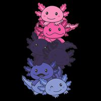 Omnisexual Pride LGBTQ Axolotl  V-Neck T-Shirt