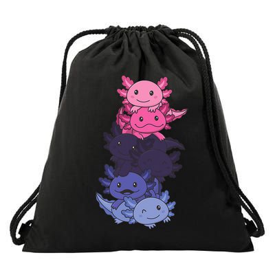 Omnisexual Pride LGBTQ Axolotl  Drawstring Bag