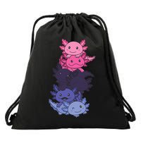 Omnisexual Pride LGBTQ Axolotl  Drawstring Bag