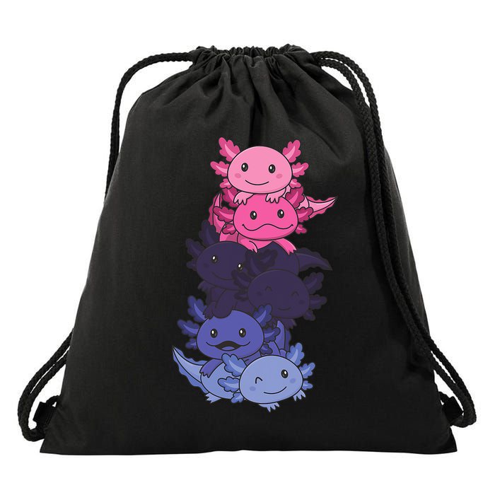 Omnisexual Pride LGBTQ Axolotl  Drawstring Bag
