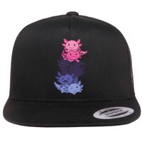 Omnisexual Pride LGBTQ Axolotl  Flat Bill Trucker Hat