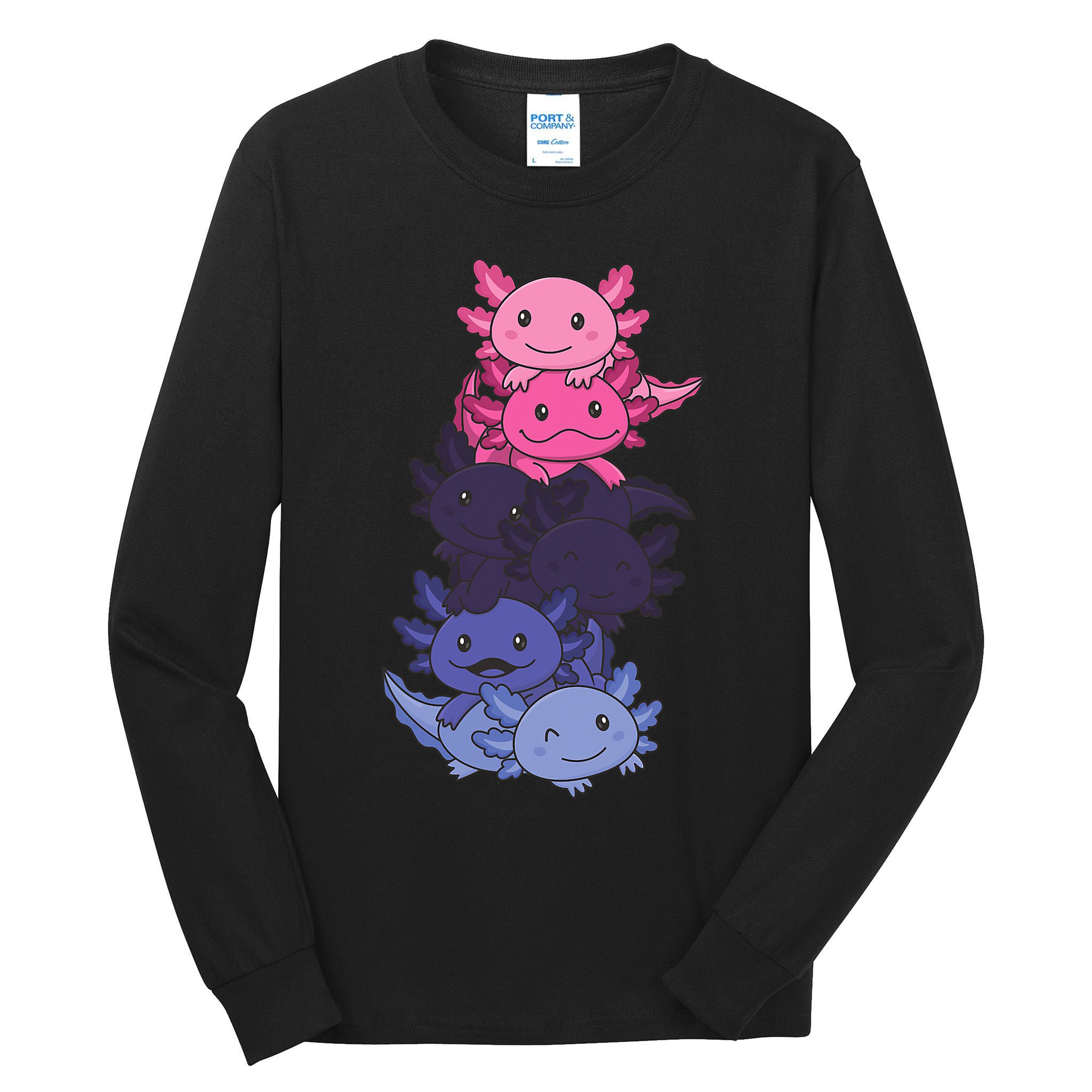 Omnisexual Pride LGBTQ Axolotl  Tall Long Sleeve T-Shirt