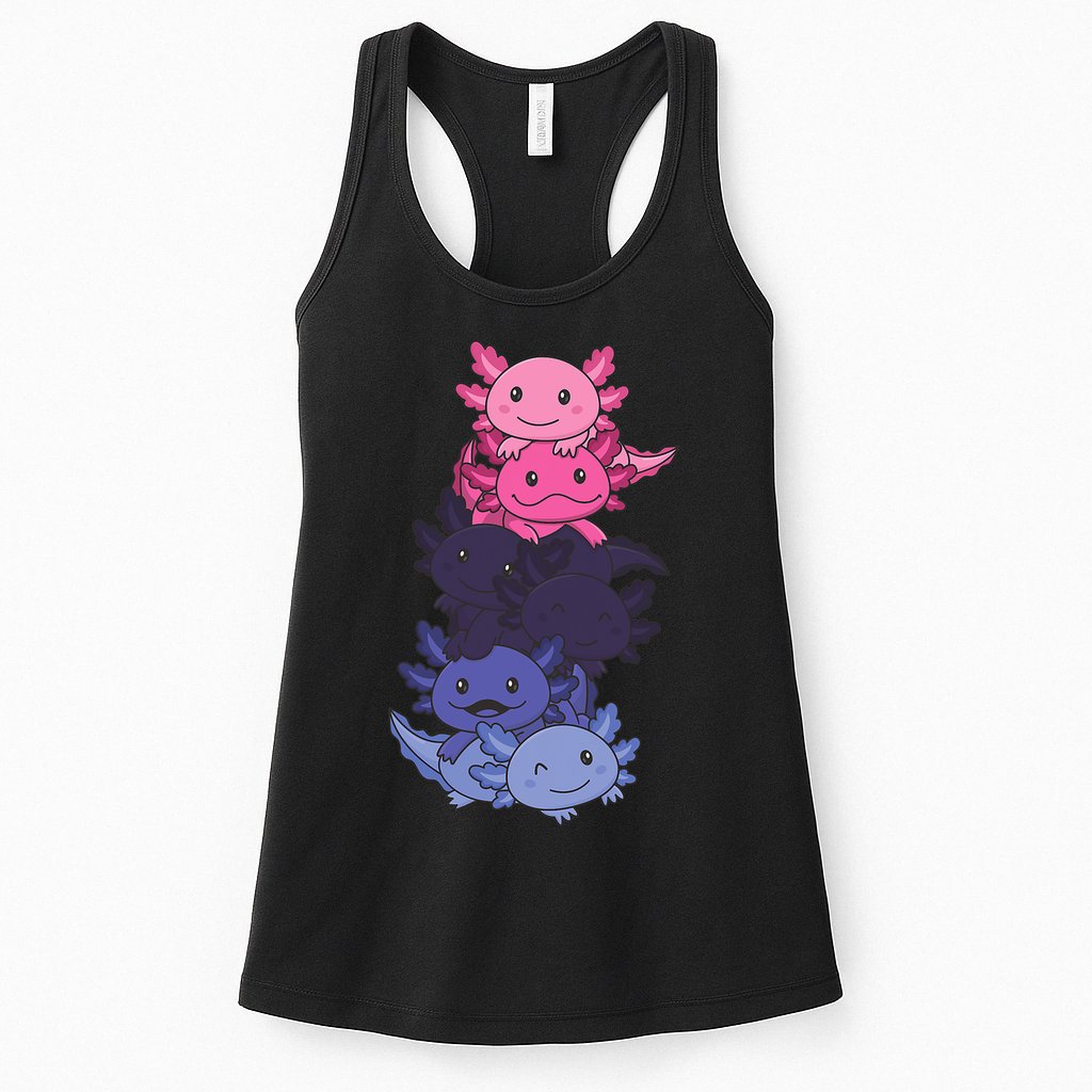 Omnisexual Pride LGBTQ Axolotl  Womens Tank Top