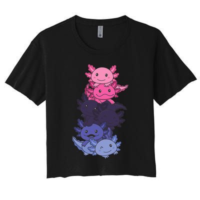 Omnisexual Pride LGBTQ Axolotl  Women's Crop Top Tee