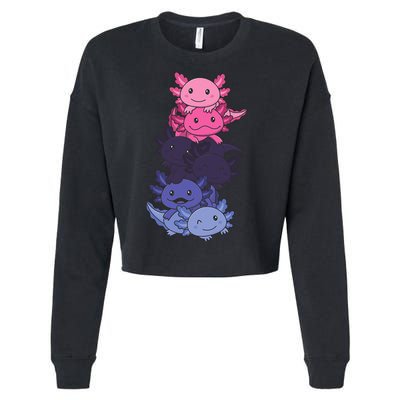 Omnisexual Pride LGBTQ Axolotl  Cropped Pullover Crew