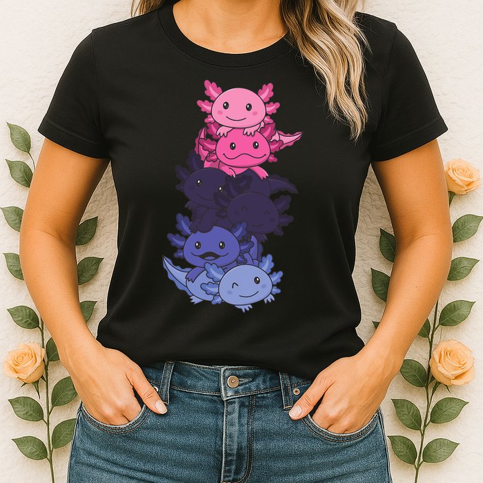 Omnisexual Pride LGBTQ Axolotl  Womens T-Shirt