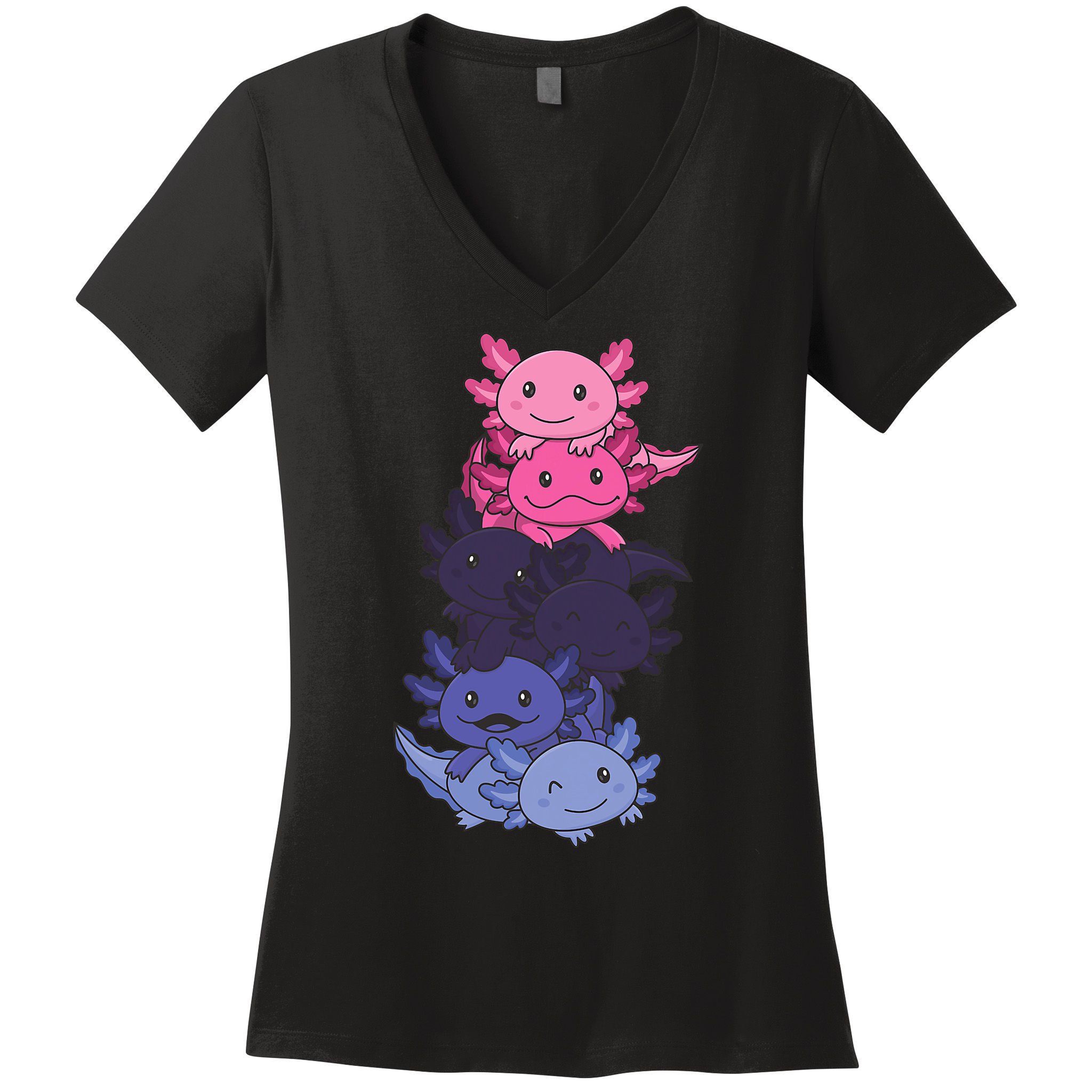 Omnisexual Pride LGBTQ Axolotl  Women's V-Neck T-Shirt