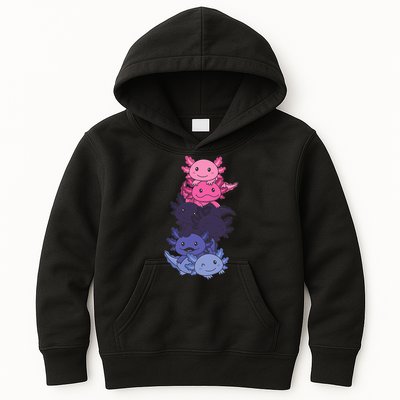Omnisexual Pride LGBTQ Axolotl  Kids Hoodie