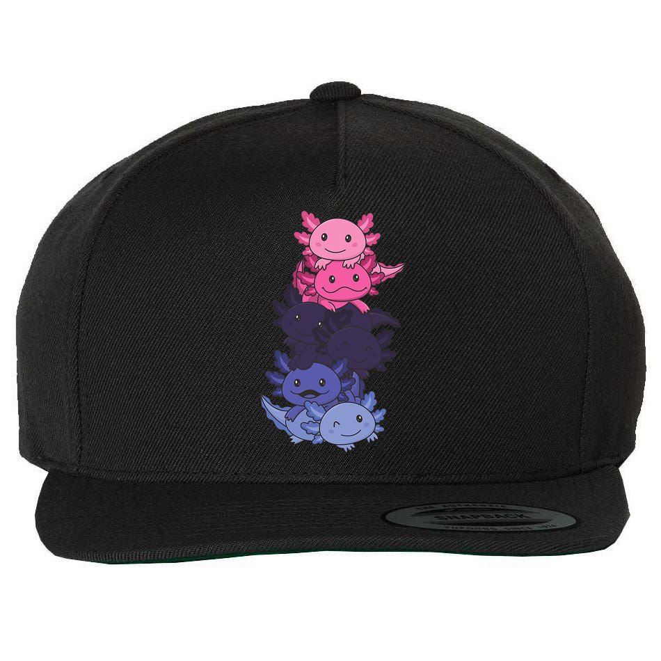 Omnisexual Pride LGBTQ Axolotl  Wool Snapback Cap