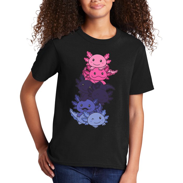 Omnisexual Pride LGBTQ Axolotl  Kids T-Shirt