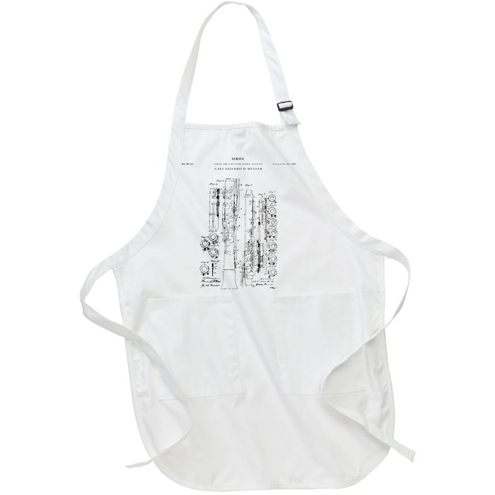 Oboe Patent Music Full-Length Apron With Pockets