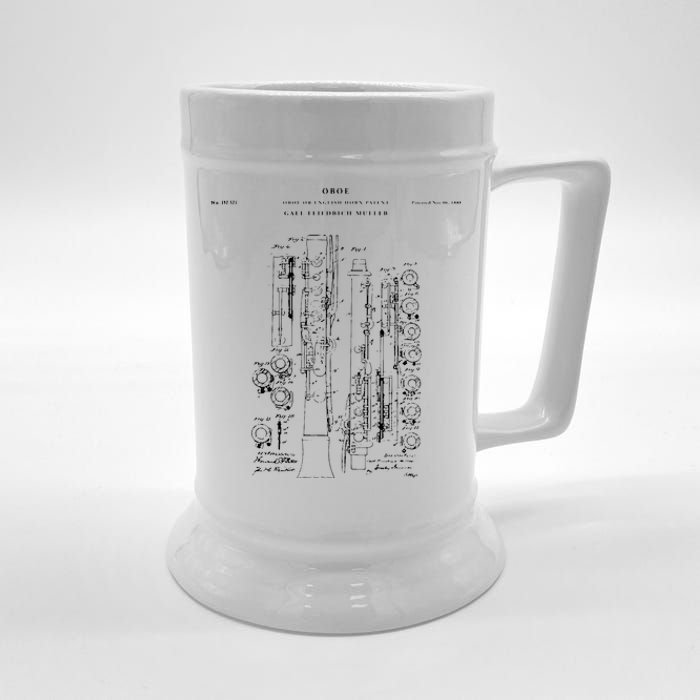 Oboe Patent Music Beer Stein