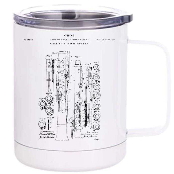 Oboe Patent Music 12 oz Stainless Steel Tumbler Cup