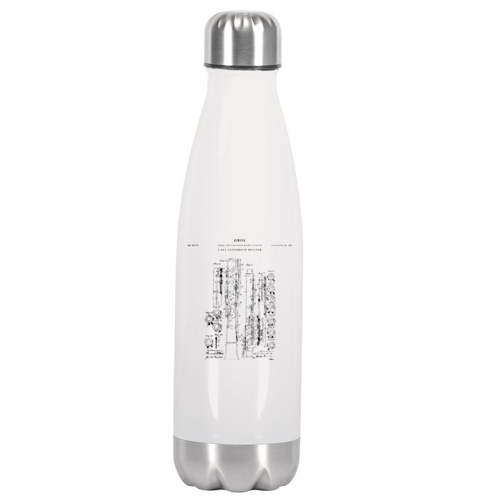 Oboe Patent Music Stainless Steel Insulated Water Bottle