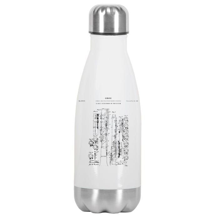 Oboe Patent Music Stainless Steel Insulated Water Bottle