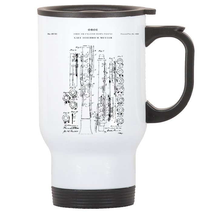 Oboe Patent Music Stainless Steel Travel Mug