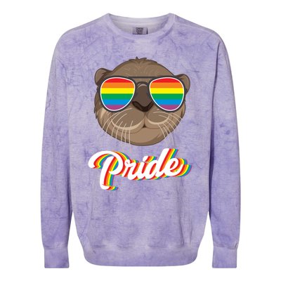 Otter Pride Month Lgbt Gift Colorblast Crewneck Sweatshirt