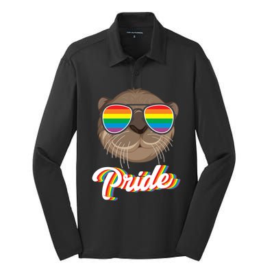 Otter Pride Month Lgbt Gift Silk Touch Performance Long Sleeve Polo