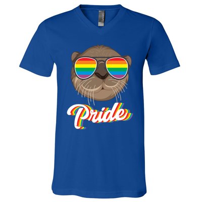 Otter Pride Month Lgbt Gift V-Neck T-Shirt