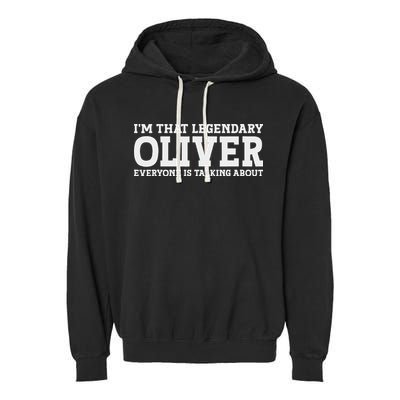 Oliver Personal Name Funny Oliver Garment-Dyed Fleece Hoodie