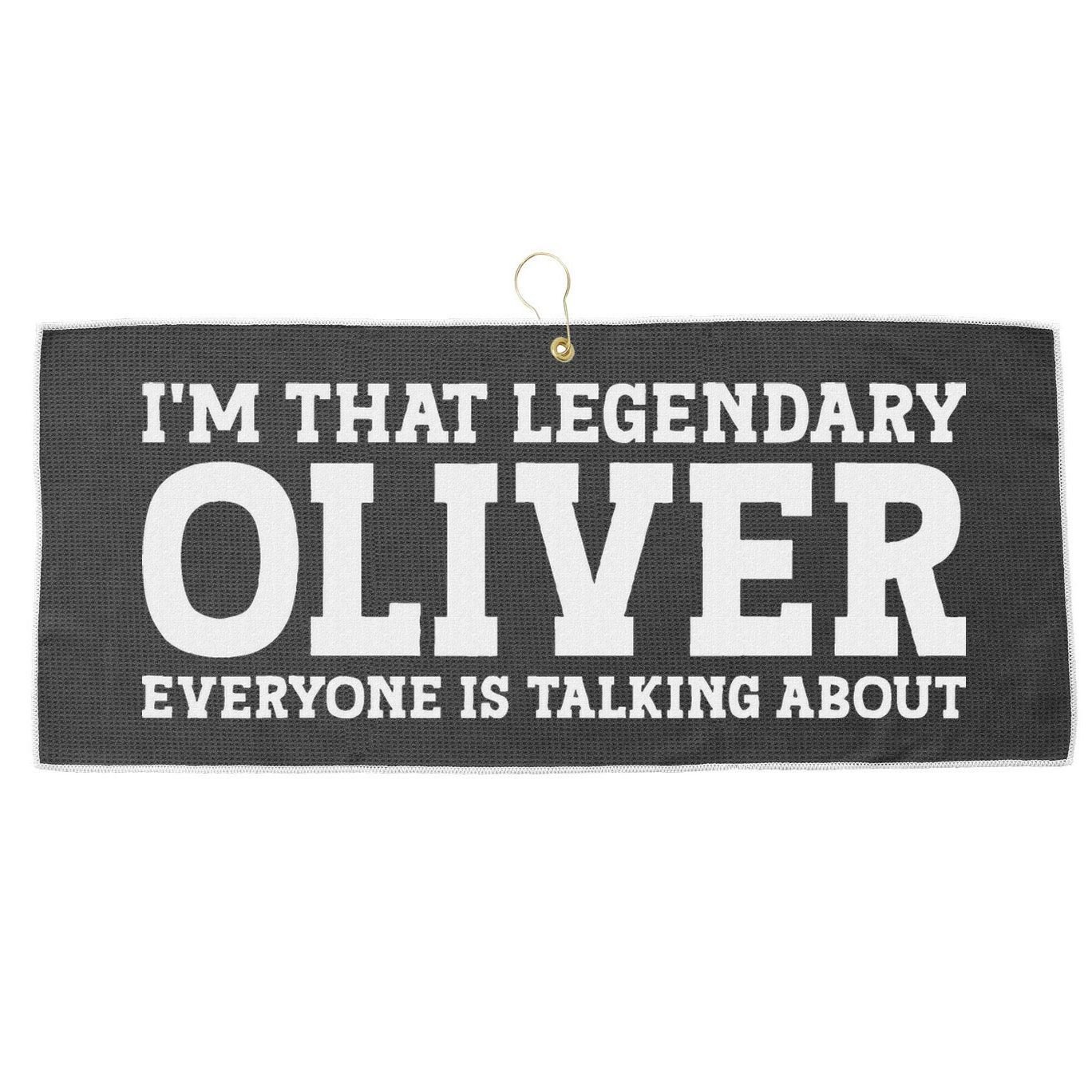 Oliver Personal Name Funny Oliver Large Microfiber Waffle Golf Towel