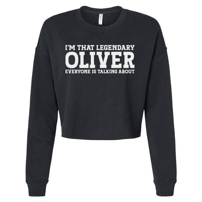 Oliver Personal Name Funny Oliver Cropped Pullover Crew