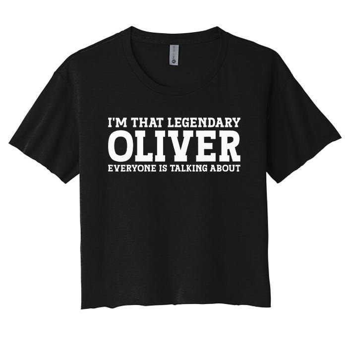 Oliver Personal Name Funny Oliver Women's Crop Top Tee