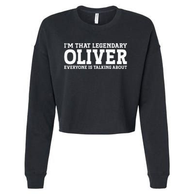 Oliver Personal Name Funny Oliver Cropped Pullover Crew