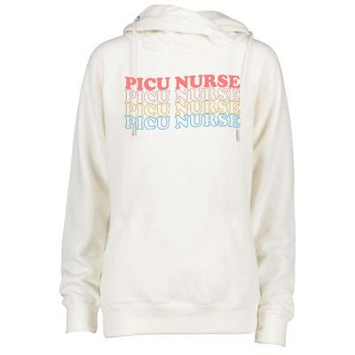 OdG4 PICU Nurse Retro Pediatric Intensive Care Unit Nurse Womens Funnel Neck Pullover Hood