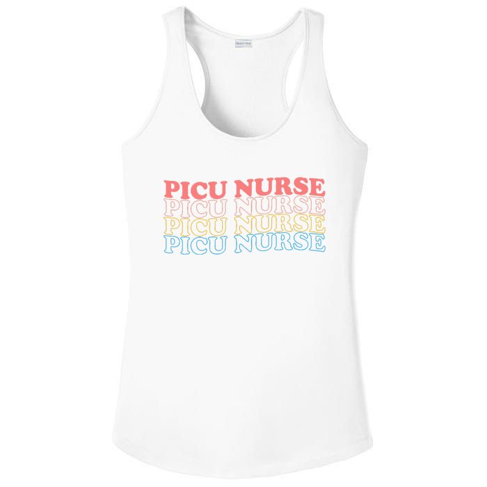 OdG4 PICU Nurse Retro Pediatric Intensive Care Unit Nurse Ladies PosiCharge Competitor Racerback Tank