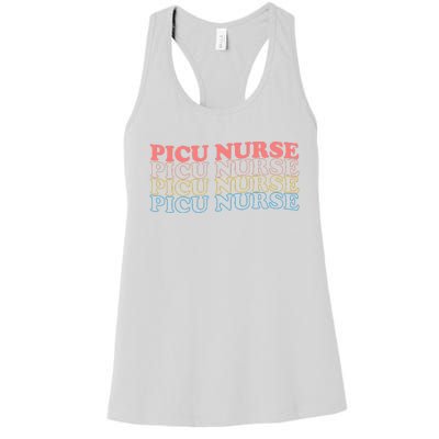 OdG4 PICU Nurse Retro Pediatric Intensive Care Unit Nurse Women's Racerback Tank