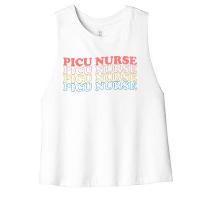 OdG4 PICU Nurse Retro Pediatric Intensive Care Unit Nurse Women's Racerback Cropped Tank