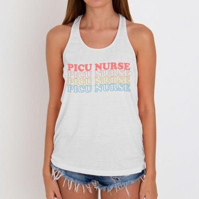 OdG4 PICU Nurse Retro Pediatric Intensive Care Unit Nurse Women's Knotted Racerback Tank