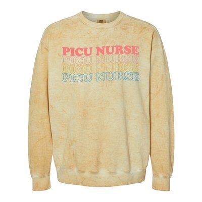 OdG4 PICU Nurse Retro Pediatric Intensive Care Unit Nurse Colorblast Crewneck Sweatshirt