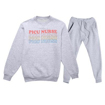 OdG4 PICU Nurse Retro Pediatric Intensive Care Unit Nurse Premium Crewneck Sweatsuit Set