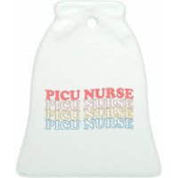 OdG4 PICU Nurse Retro Pediatric Intensive Care Unit Nurse Ceramic Bell Ornament