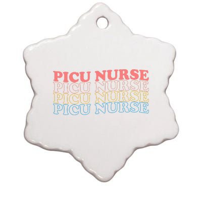 OdG4 PICU Nurse Retro Pediatric Intensive Care Unit Nurse Ceramic Star Ornament