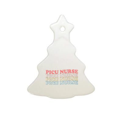 OdG4 PICU Nurse Retro Pediatric Intensive Care Unit Nurse Ceramic Tree Ornament