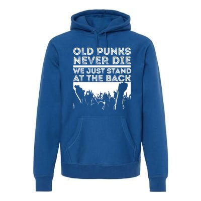 Old Punks Never Die We Just Stand At In The Back Rock Metal Gift Premium Hoodie