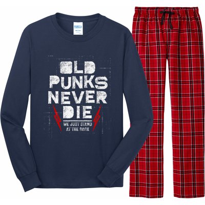 Old Punks Never Die We Stand In The Back For Punk Rock Fans Long Sleeve Pajama Set