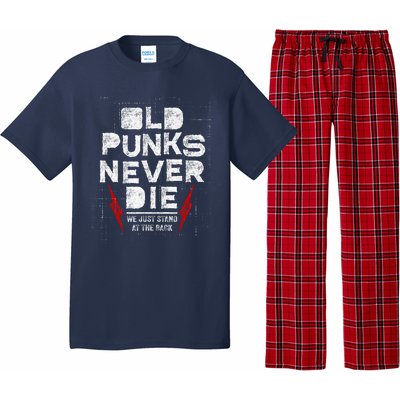 Old Punks Never Die We Stand In The Back For Punk Rock Fans Pajama Set