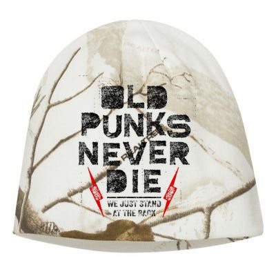 Old Punks Never Die Punk We Stand in the Back Rock Kati - Camo Knit Beanie