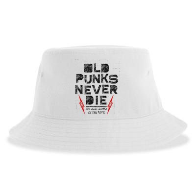 Old Punks Never Die Punk We Stand in the Back Rock Sustainable Bucket Hat