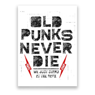 Old Punks Never Die Punk We Stand in the Back Rock Poster